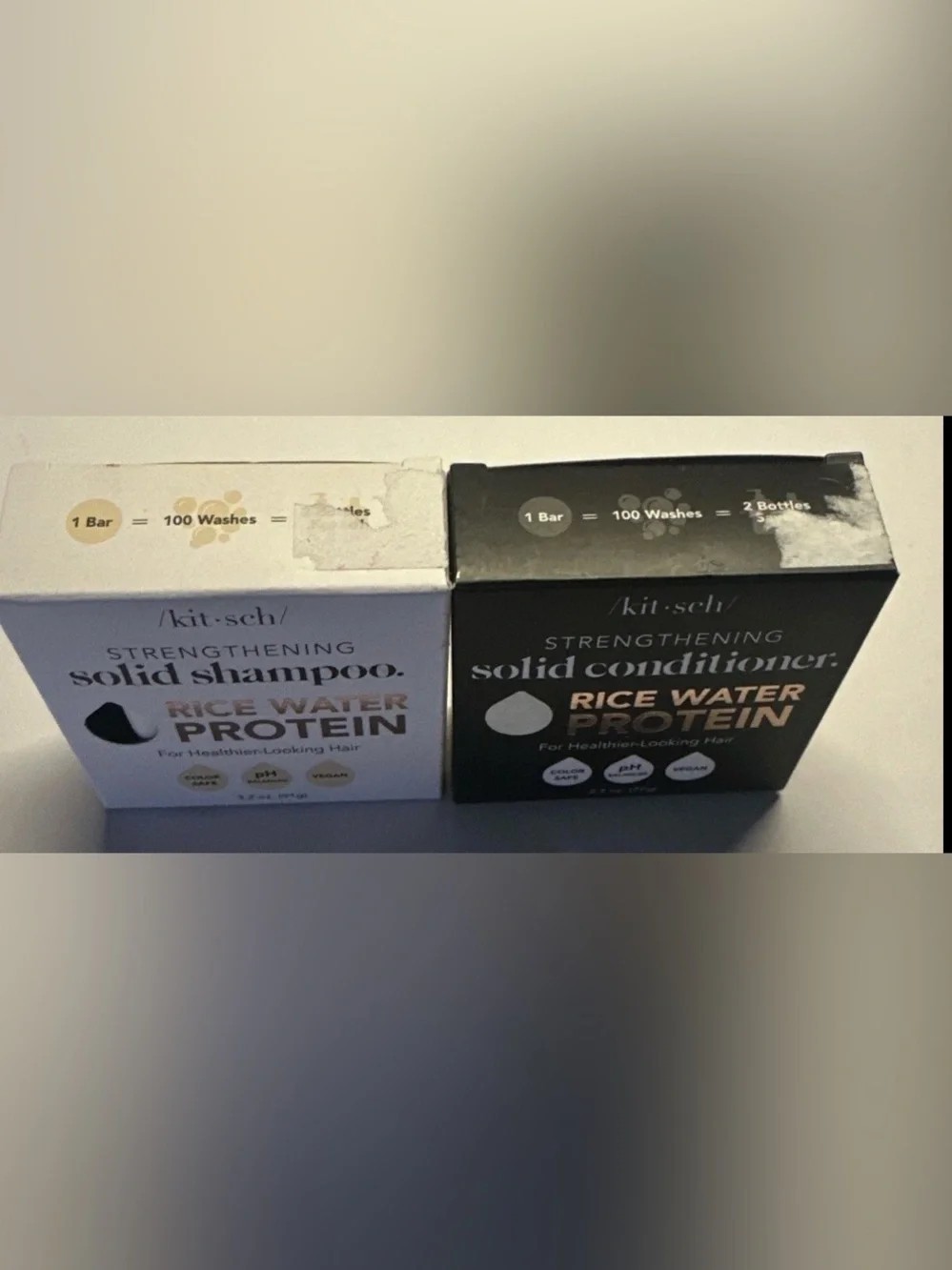 Kit-sch Strengthening Solid Shampoo & Conditioner Bars Rice Water Protein Lot